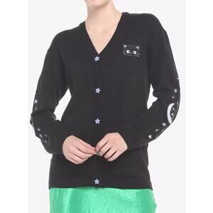 Sanrio Chococat Black Embroidered Cardigan – Size S Kawaii Y2KStyle Coquette